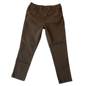 Bear Bottom pants Large 30 x 29 Brown Slim chino Elastic waist Mens Stretch FLAW